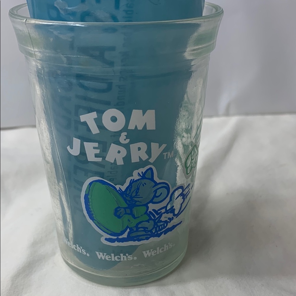 Vintage Tom & Jerry Welch's Jelly Jar Glass with Football Design